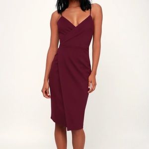 Lulu’s wrap midi dress - plum / burgundy / wine